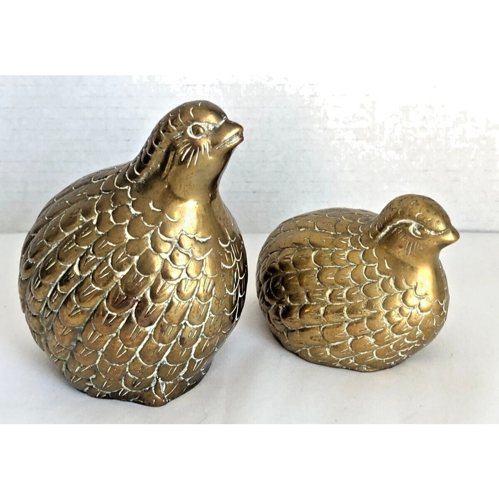 Gold Quail Figurine Set